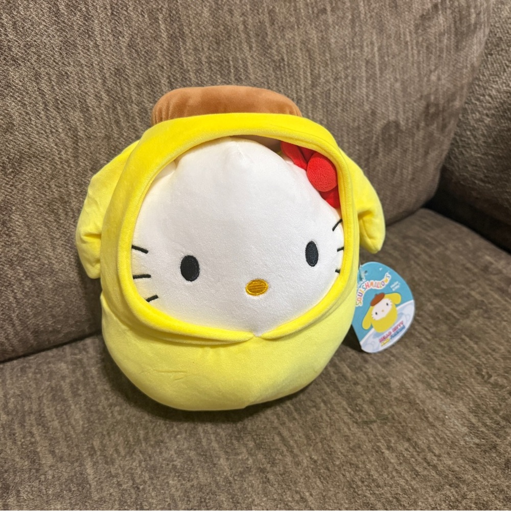 Squishmallows Hello Kitty in Yellow Pompompurin Hoodie 8 Limited Edition Plush